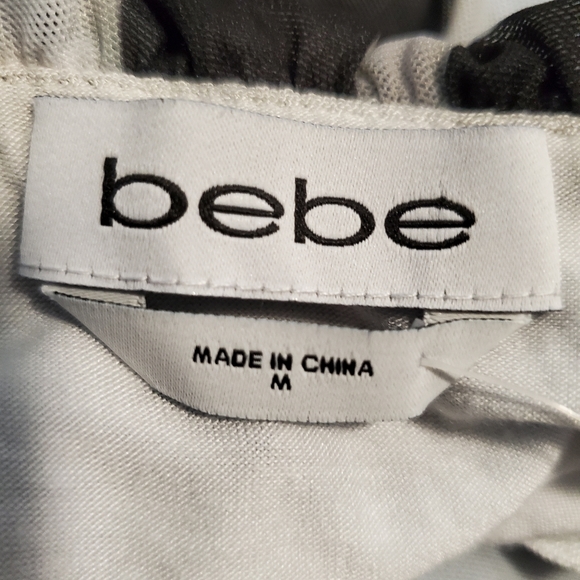 Bebe Stéphanie Rouched Polka Dot Dress Medium - Picture 9 of 11